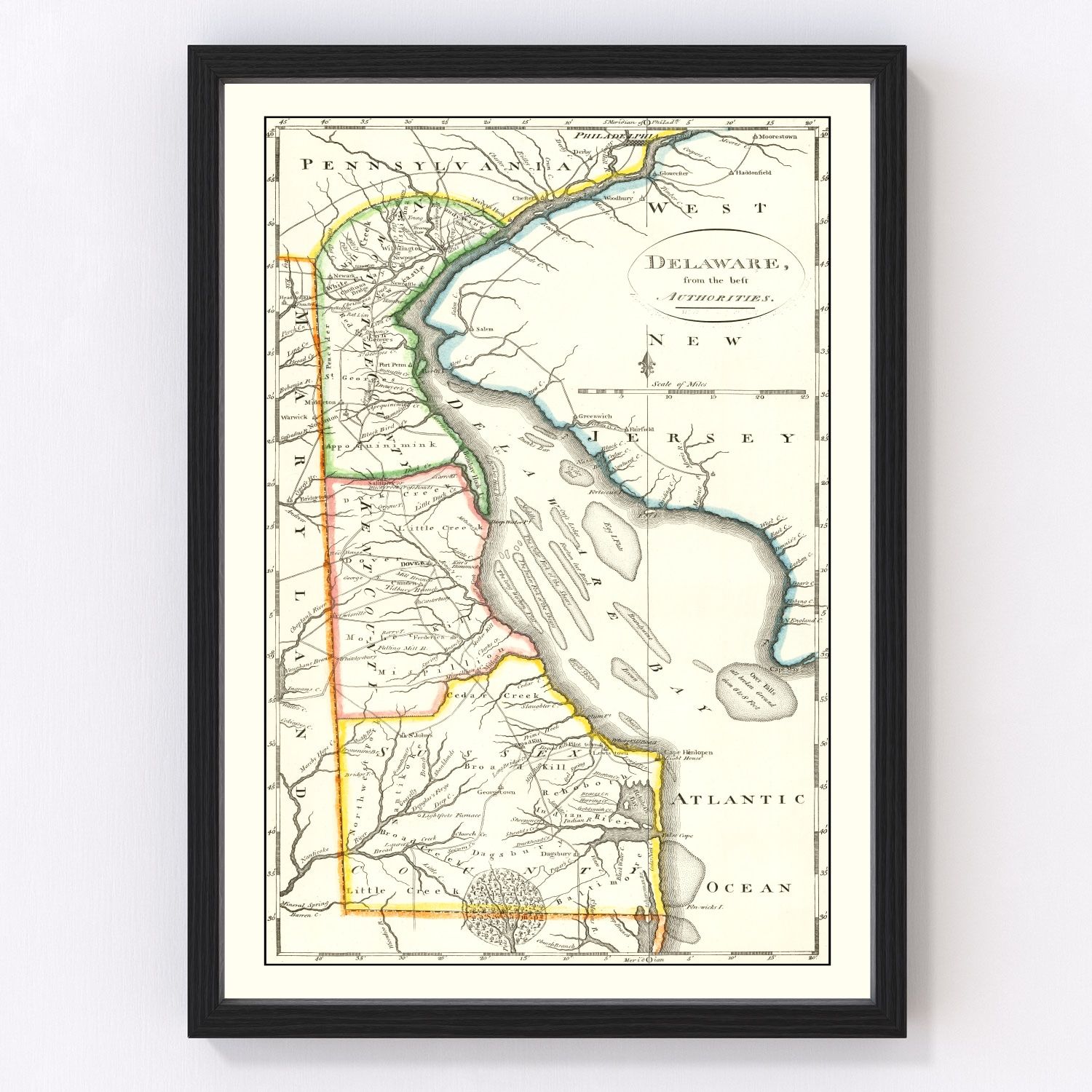 vintage map of Delaware, 1814