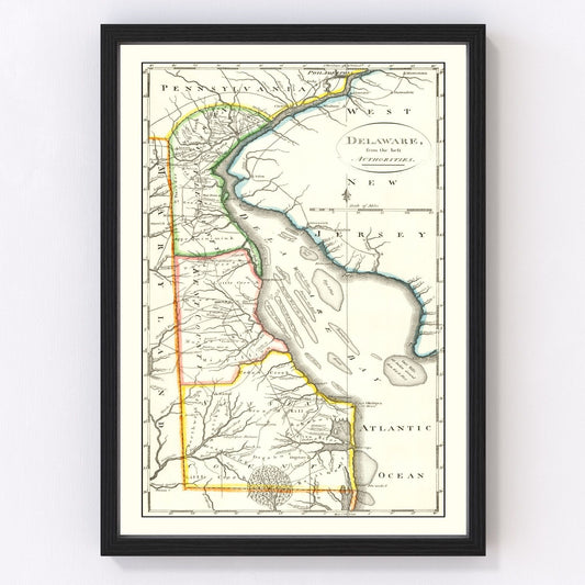 vintage map of Delaware, 1814