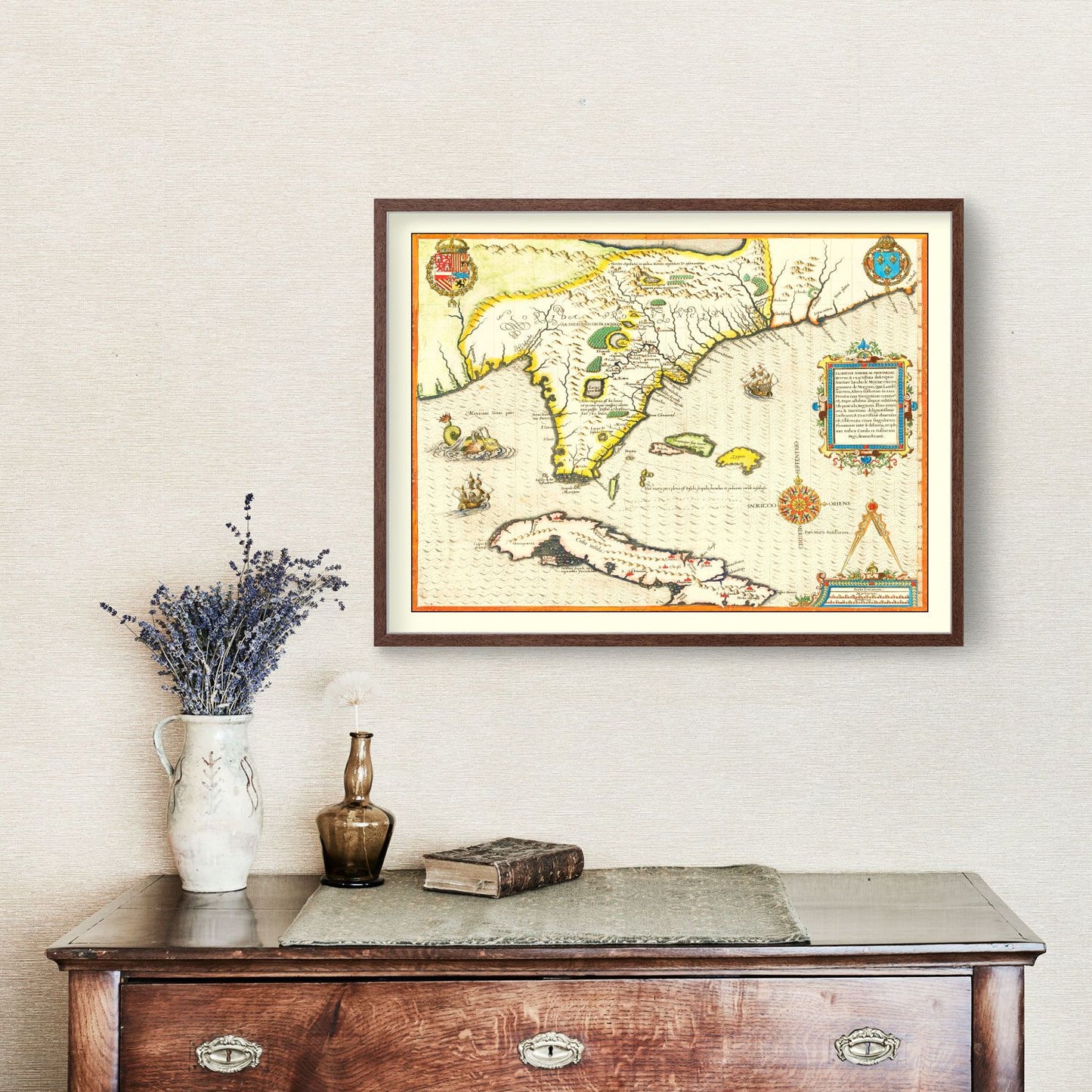 Vintage Map of Florida, 1591