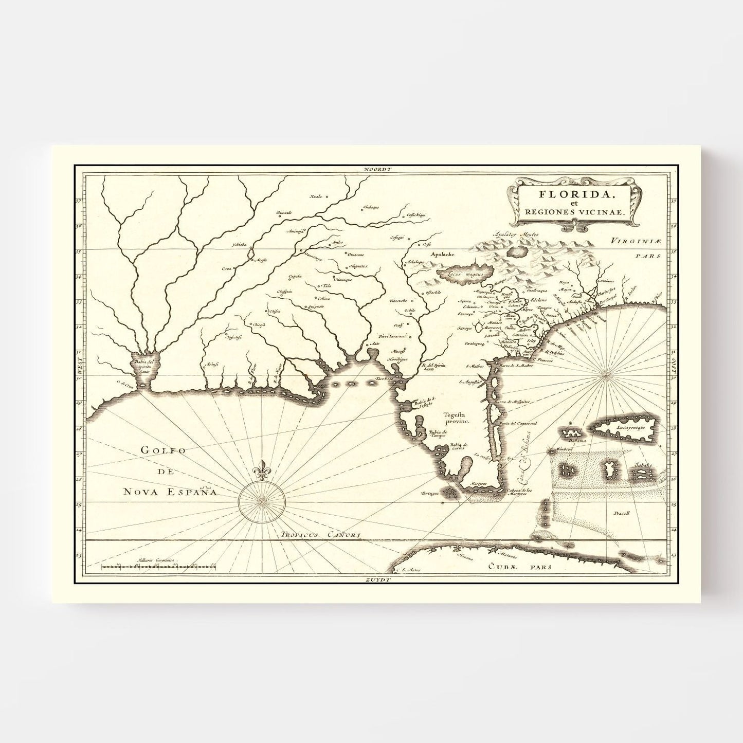 Vintage Map of Florida, 1834