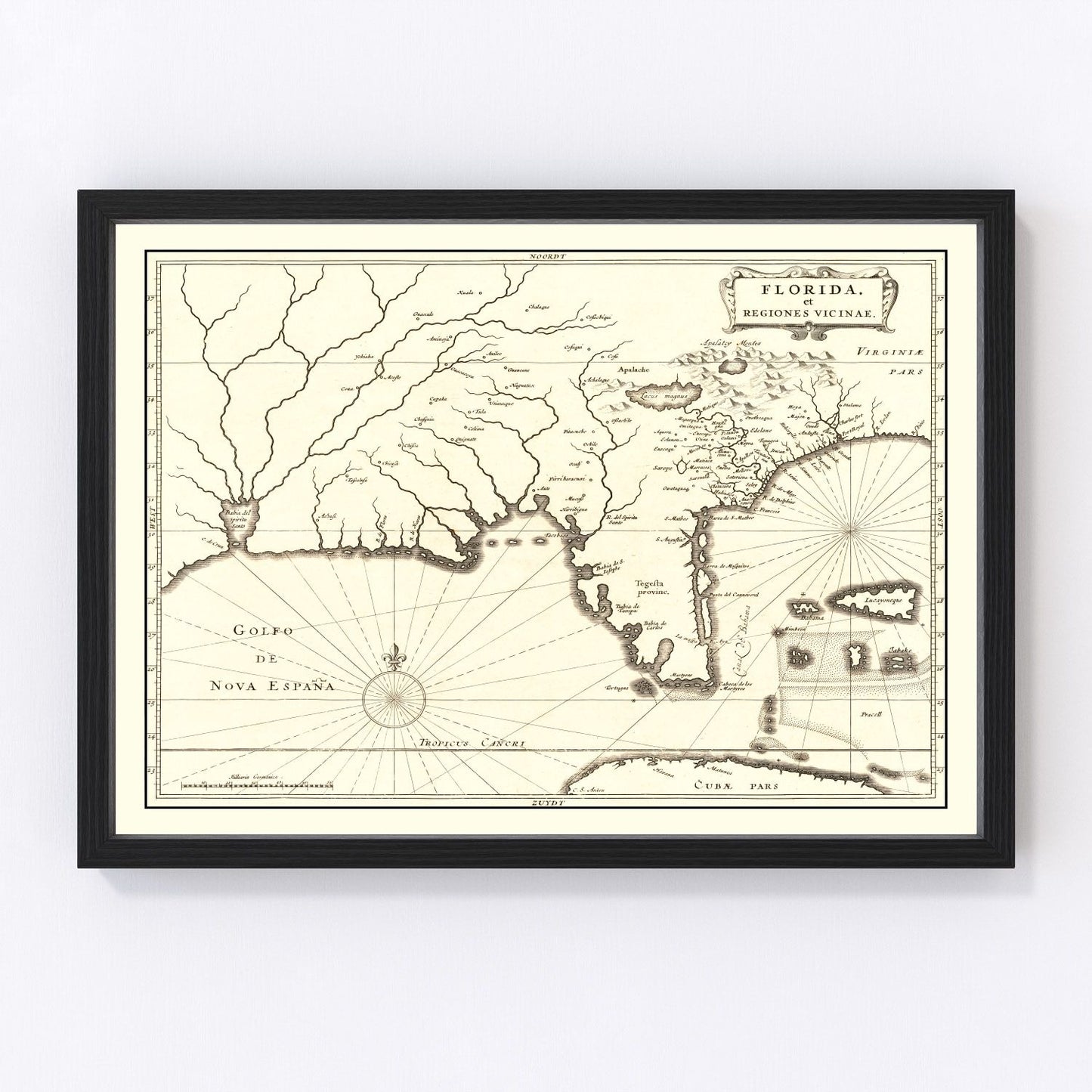 vintage map of Florida, 1834