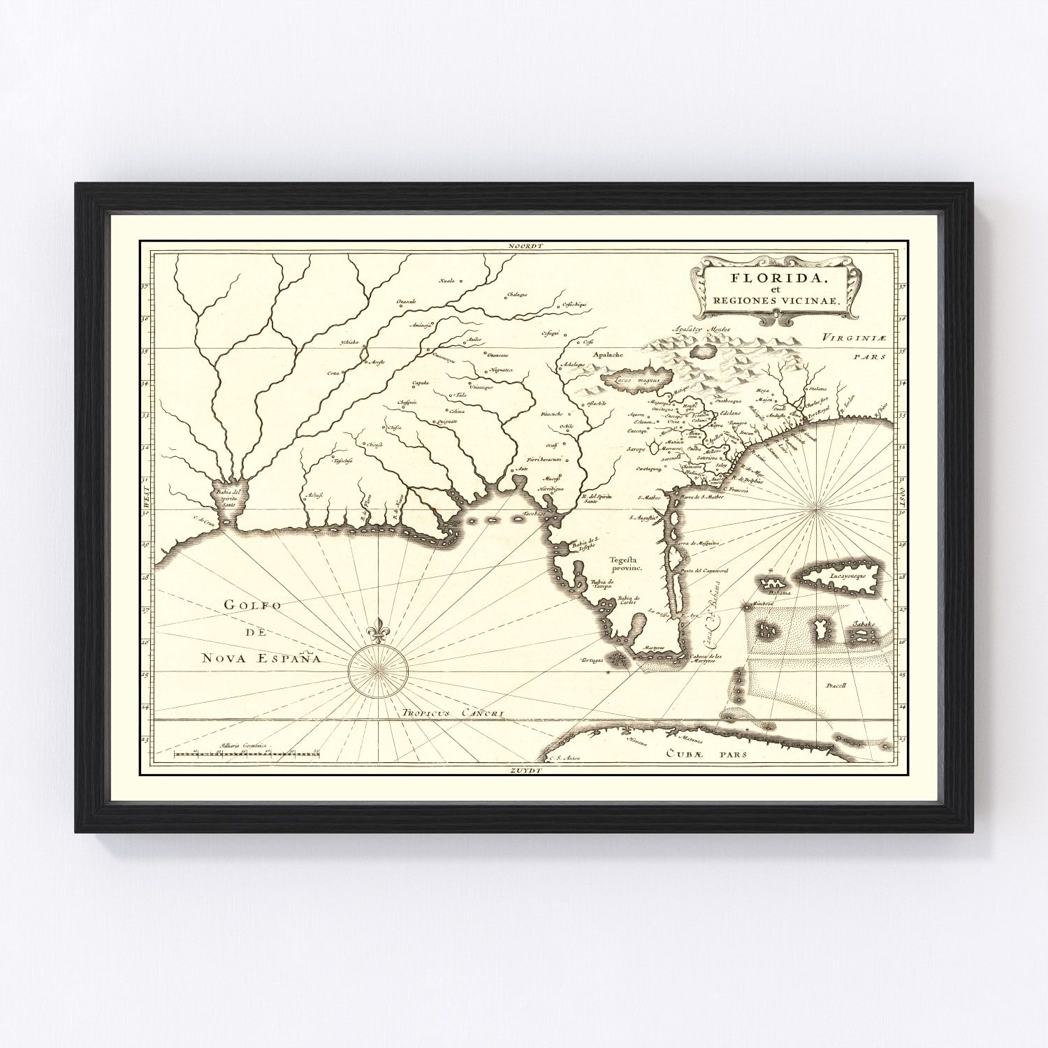 vintage map of Florida, 1834