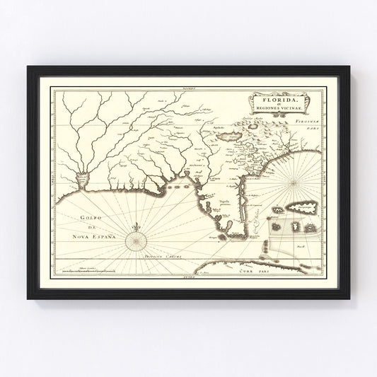 vintage map of Florida, 1834