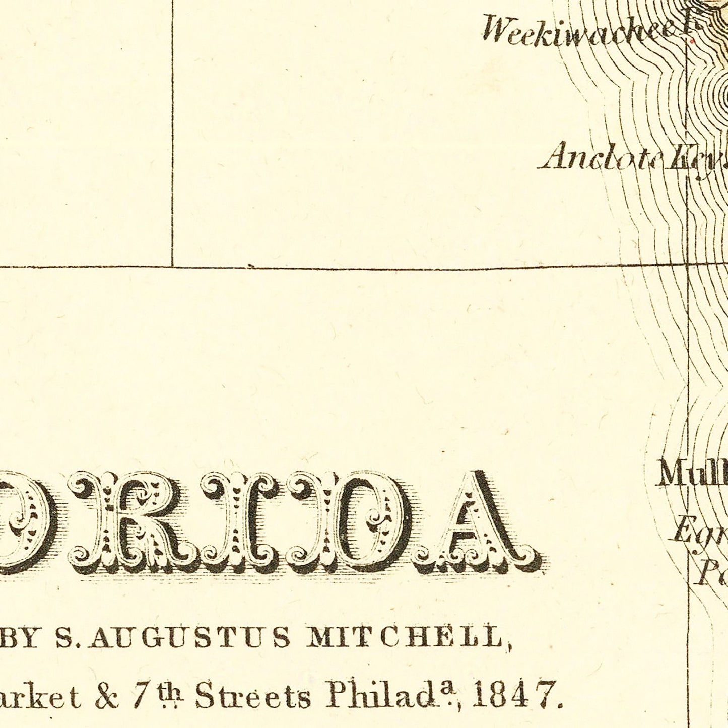 Vintage Map of Florida 1847