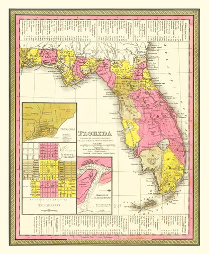 Vintage Map of Florida 1847