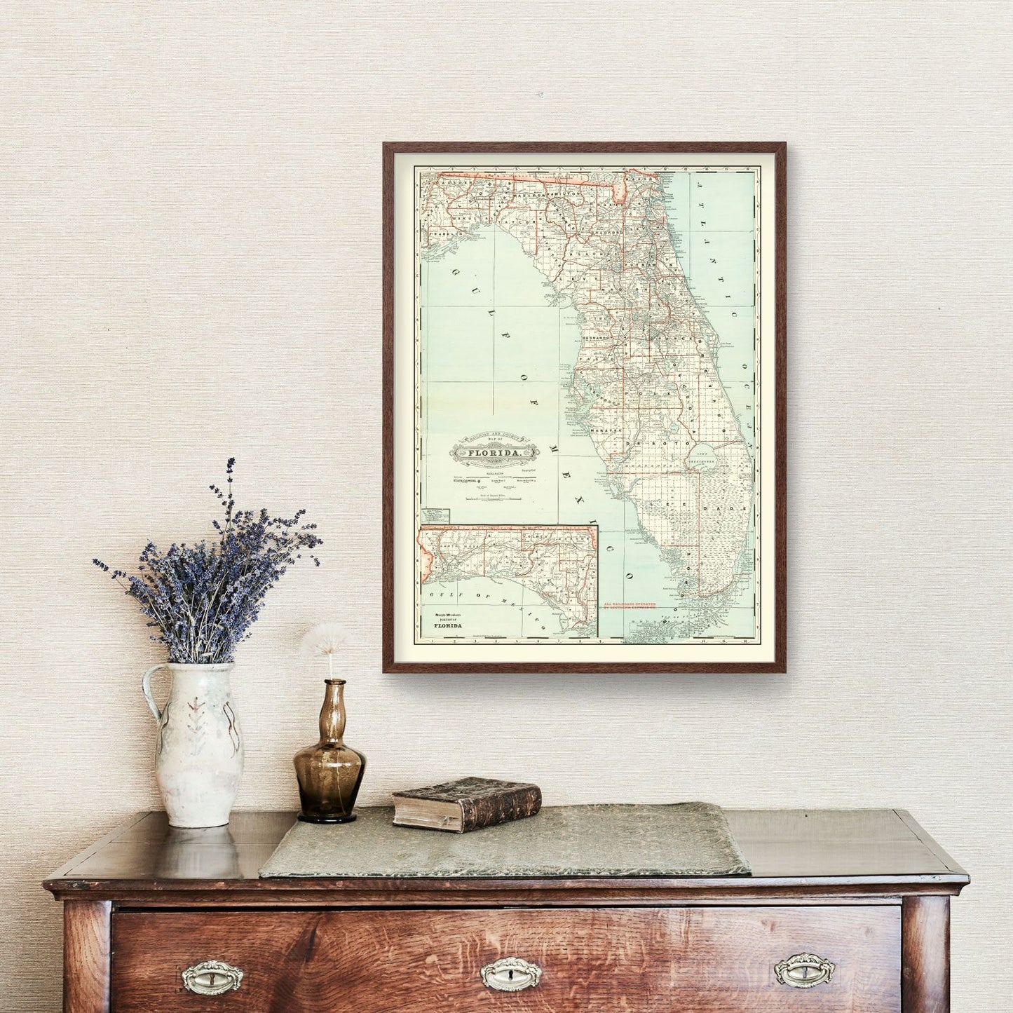 Vintage Map of Florida, 1888