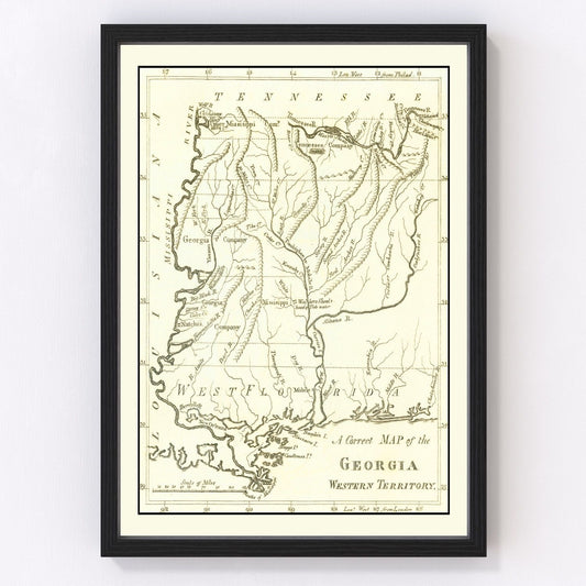 Vintage map of Georgia, 1797