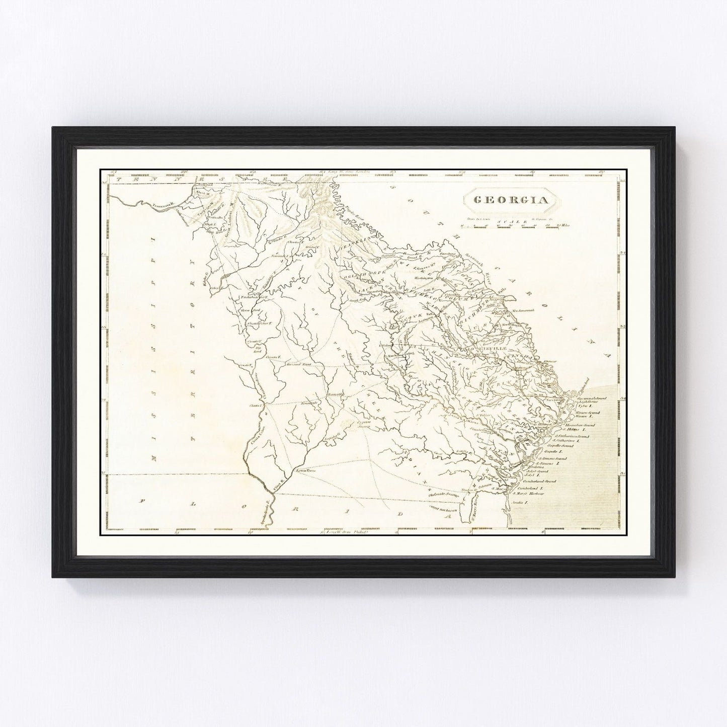 Vintage map of Georgia, 1805