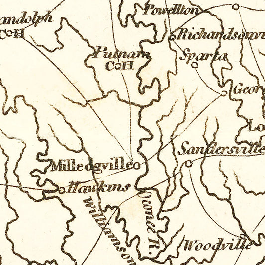 Vintage Map of Georgia, 1814