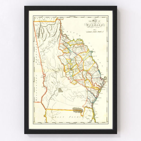Vintage map of Georgia, 1814