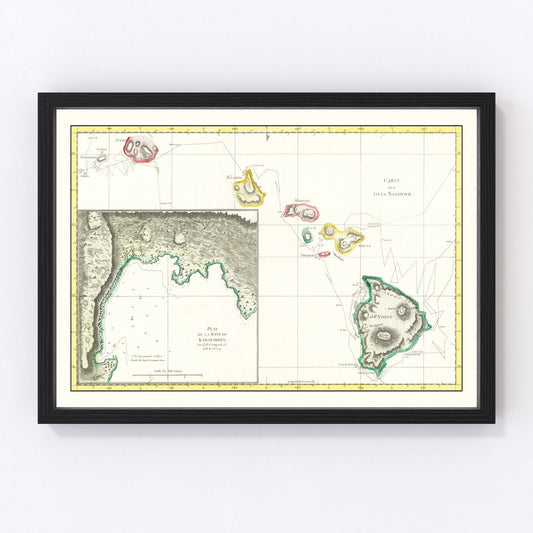 Vintage map of Hawaii, 1785