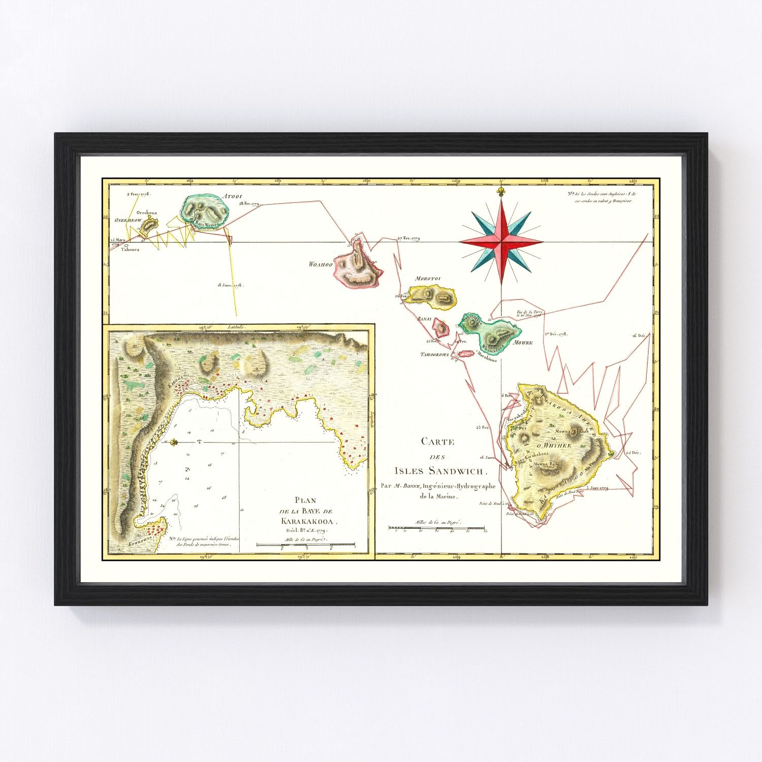 Vintage map of Hawaii, 1787