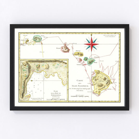 Vintage map of Hawaii, 1787