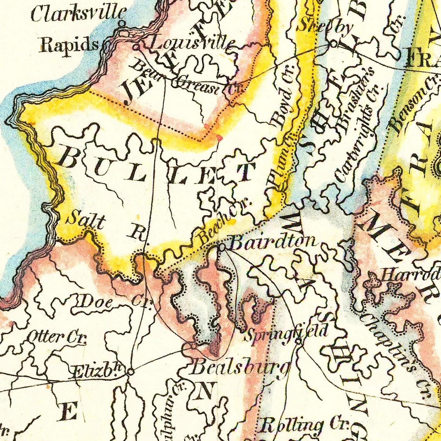 Vintage Map of Kentucky, 1814