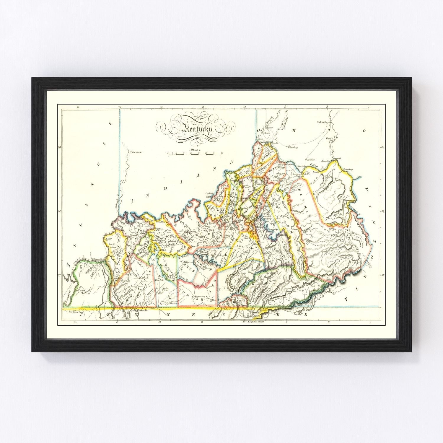 Vintage map of Kentucky, 1814