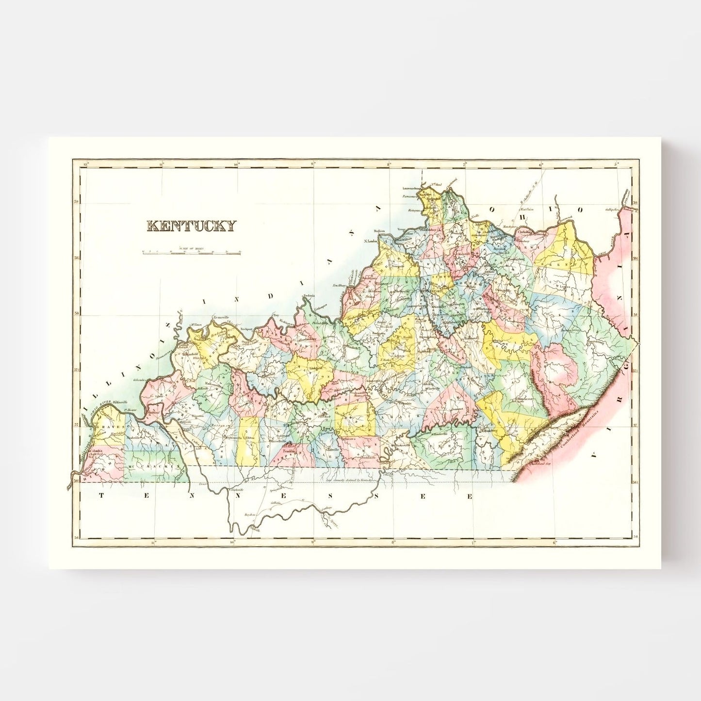 Vintage Map of Kentucky, 1823