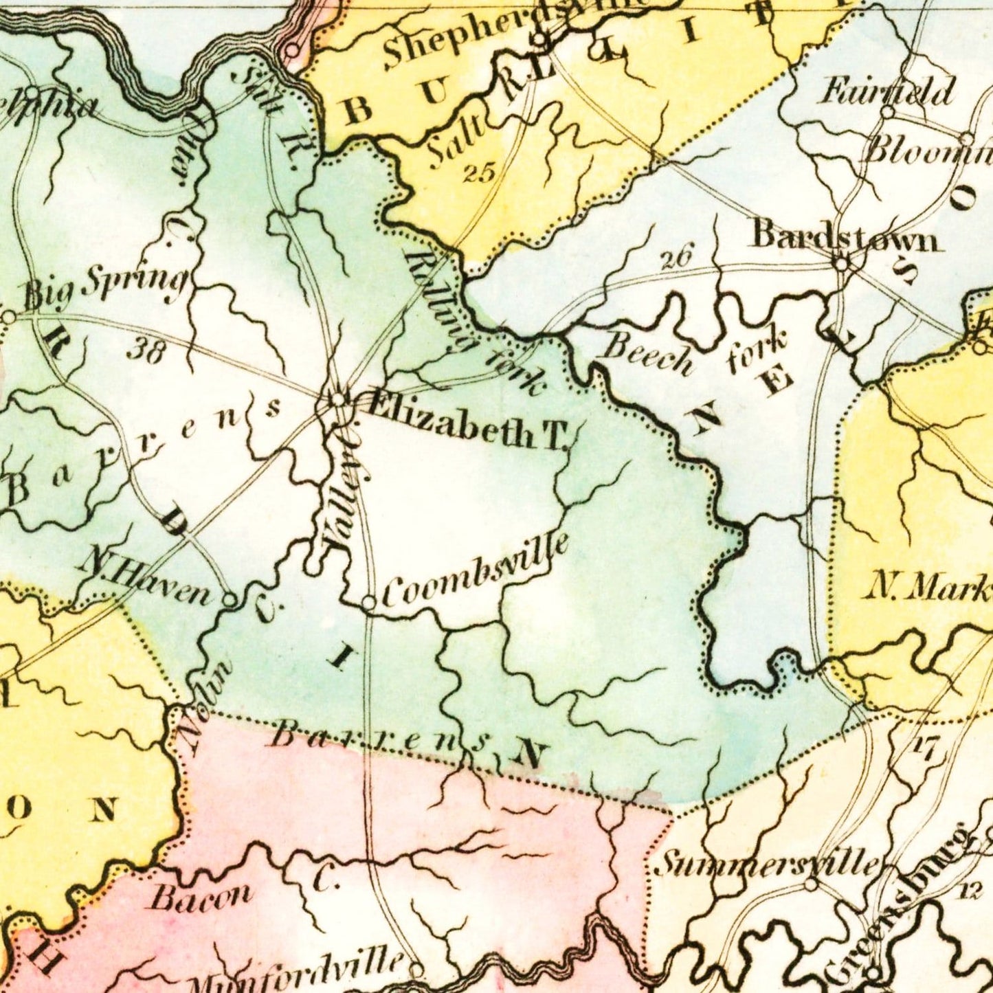 Vintage Map of Kentucky, 1823