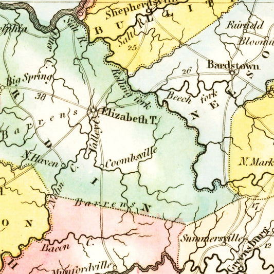 Vintage Map of Kentucky, 1823