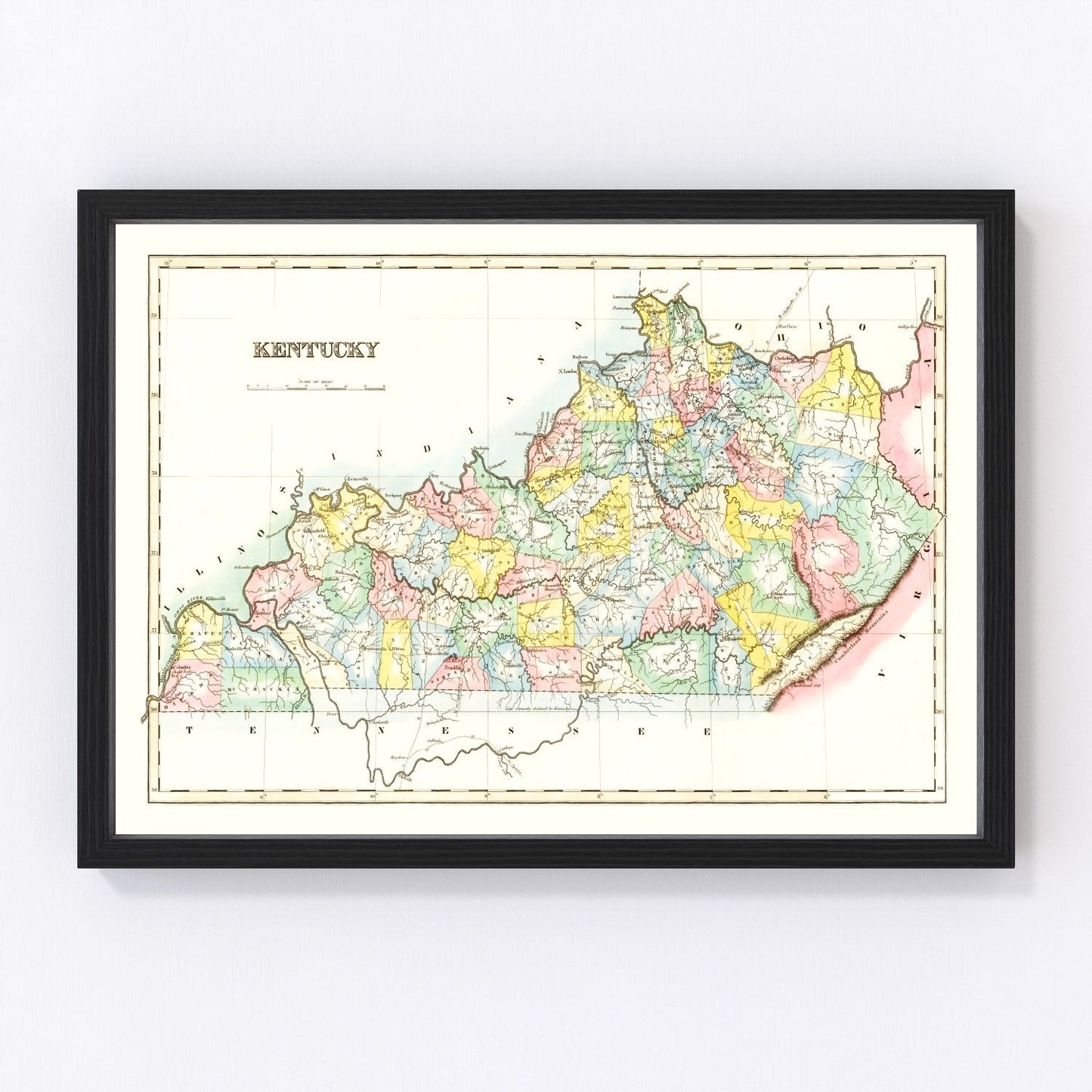 vintage map of Kentucky, 1823