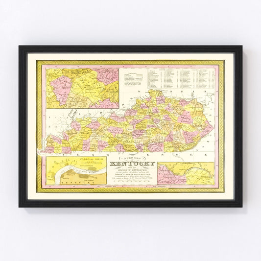 Vintage map of Kentucky, 1847