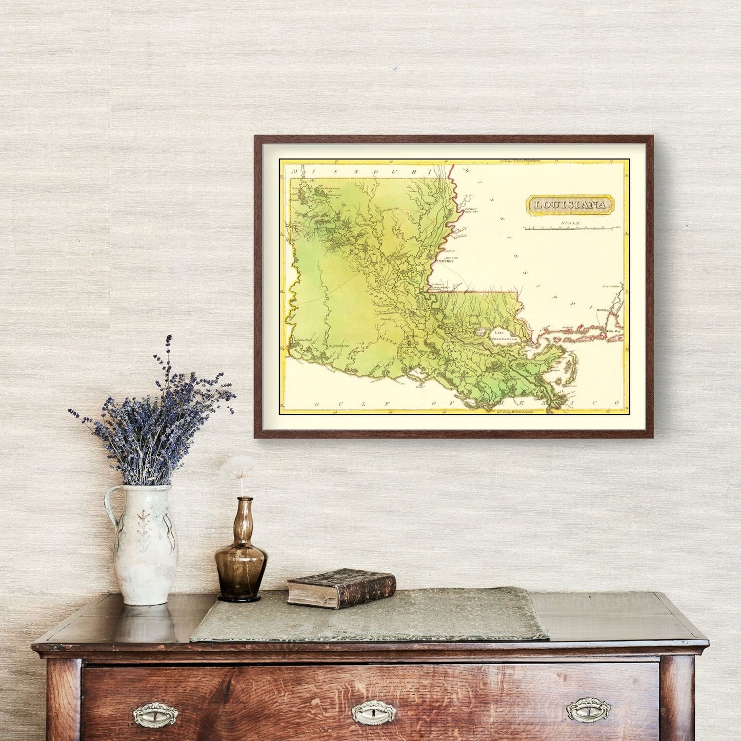 Vintage Map of Louisiana, 1816