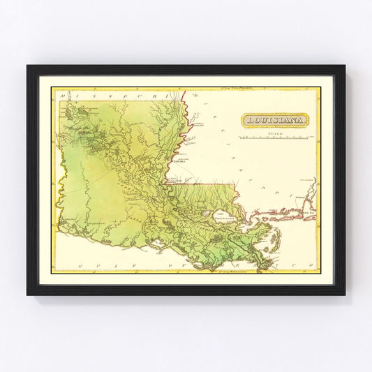 Vintage map of Louisiana, 1816