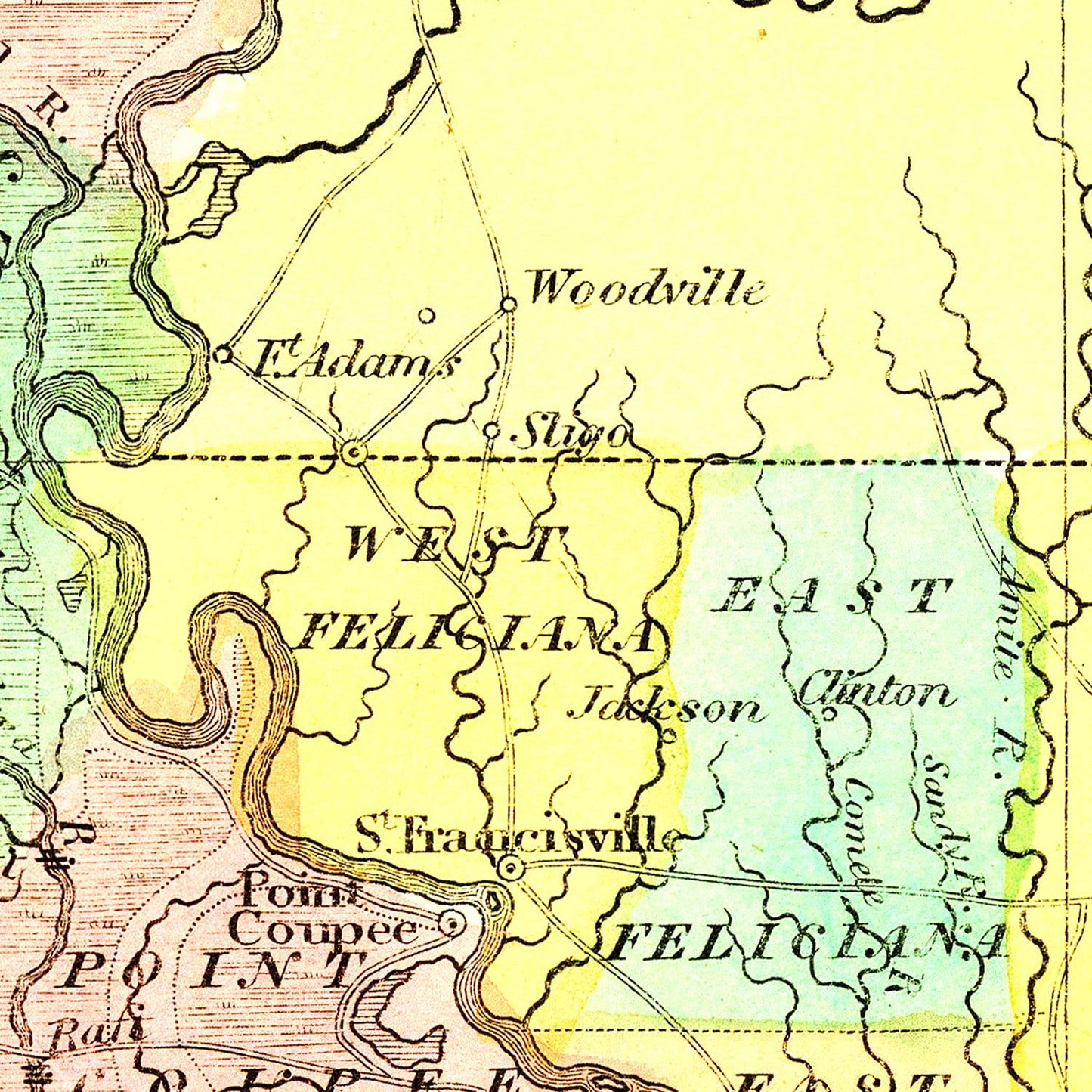 Vintage Map of Louisiana, 1836