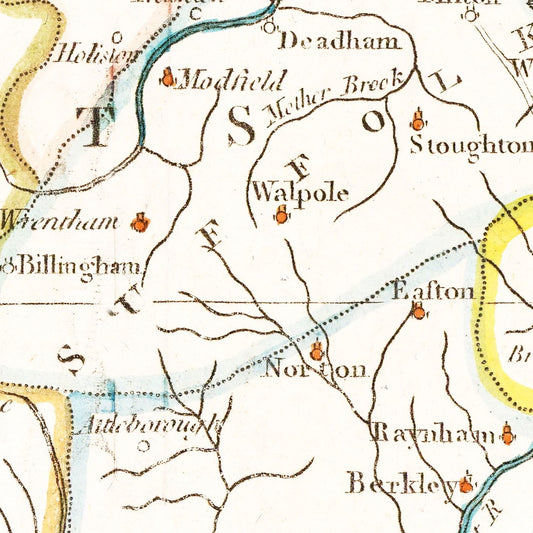 Vintage Map of Massachusetts, 1780