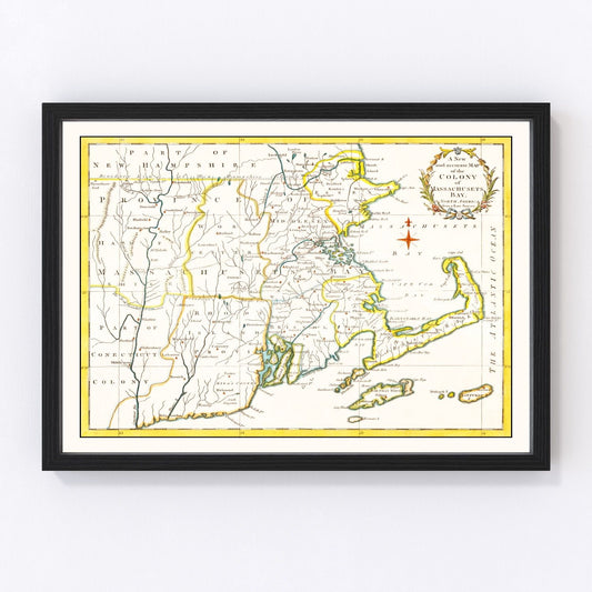 Vintage map of Massachusetts, 1780