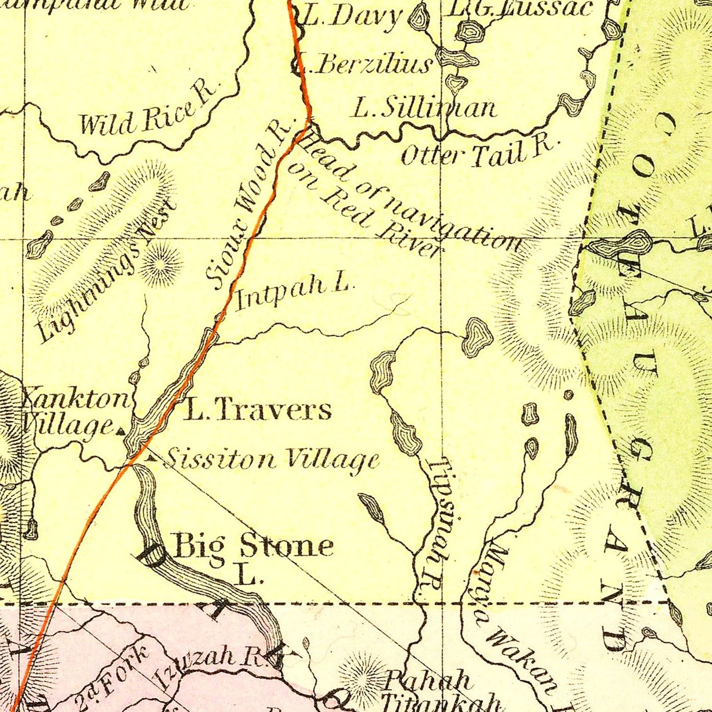 Vintage Map of Minnesota, 1855