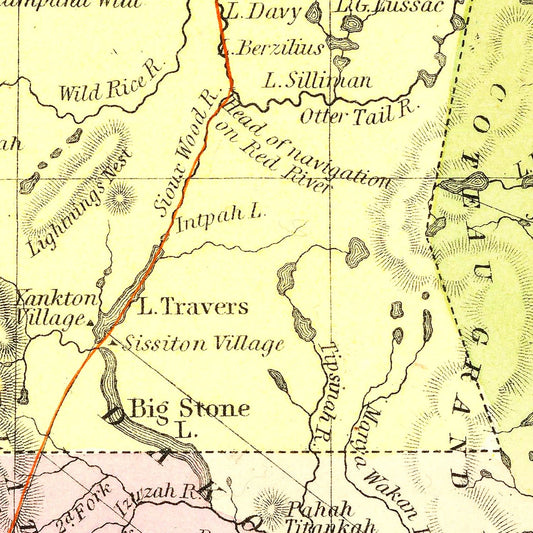 Vintage Map of Minnesota, 1855