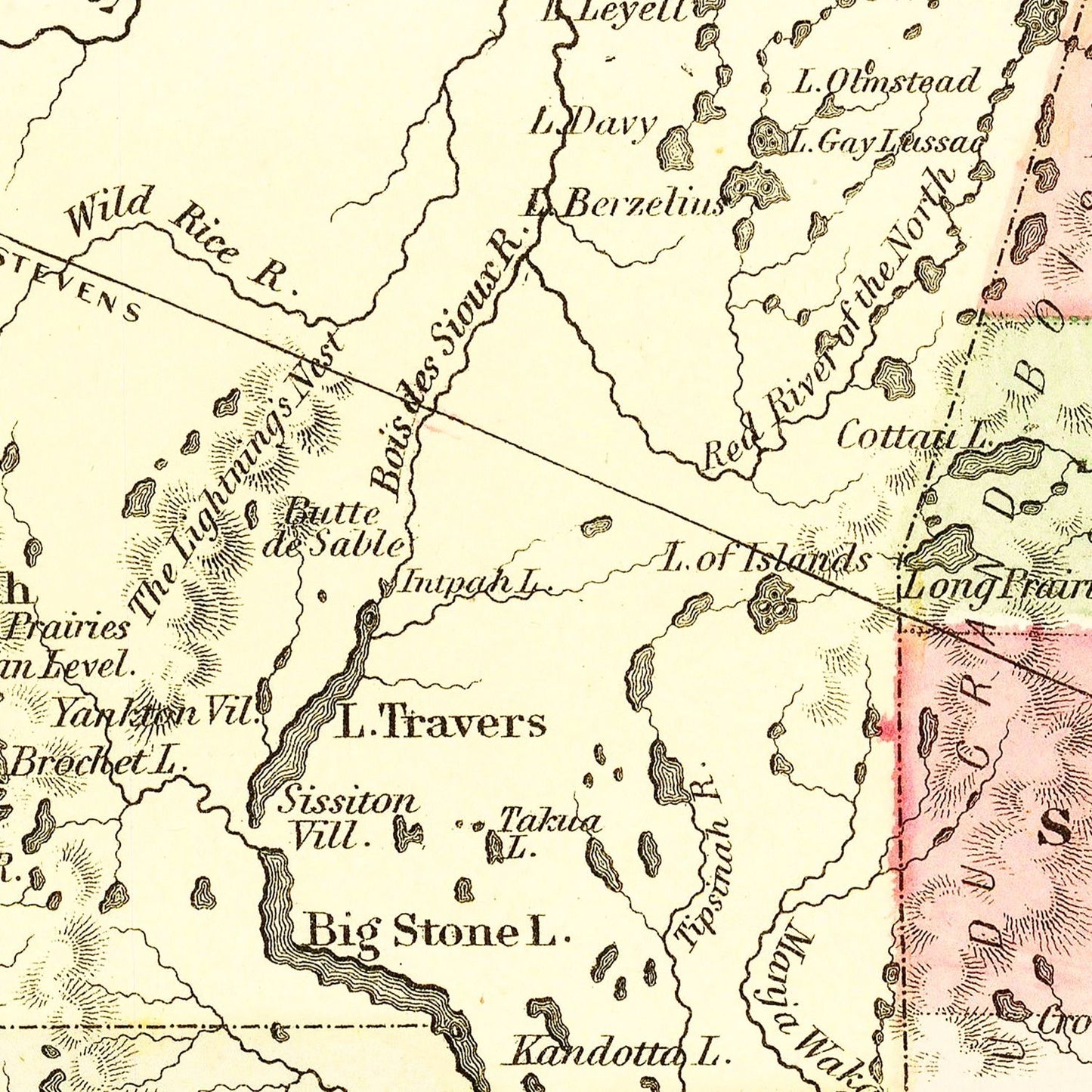 Vintage Map of Minnesota, 1855