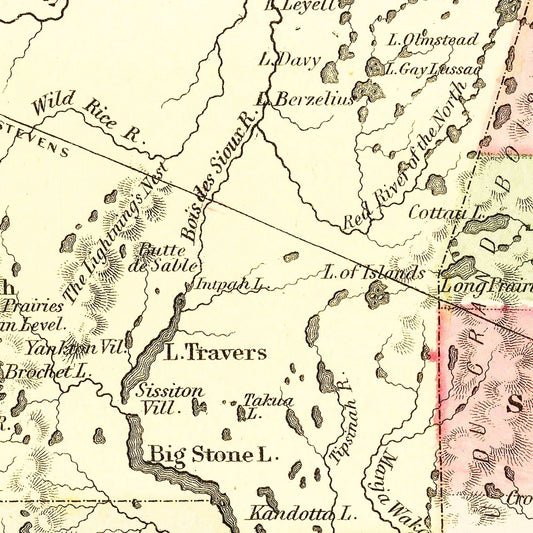 Vintage Map of Minnesota, 1855