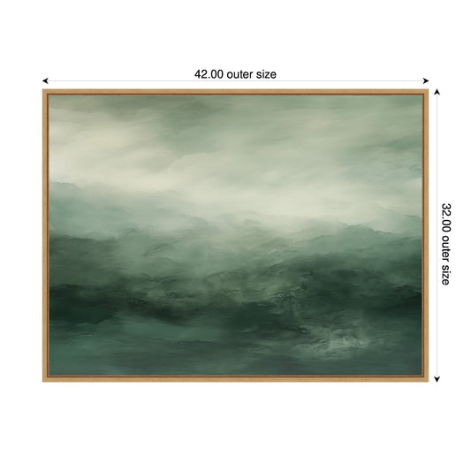 Sage and Emerald Abstract Forest Canvas Wall Art