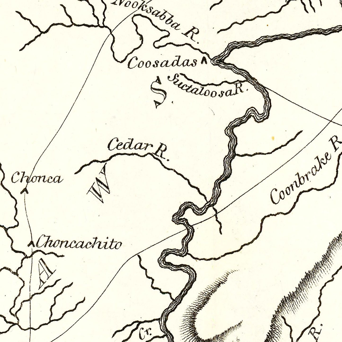 Vintage Map of Mississippi, 1814