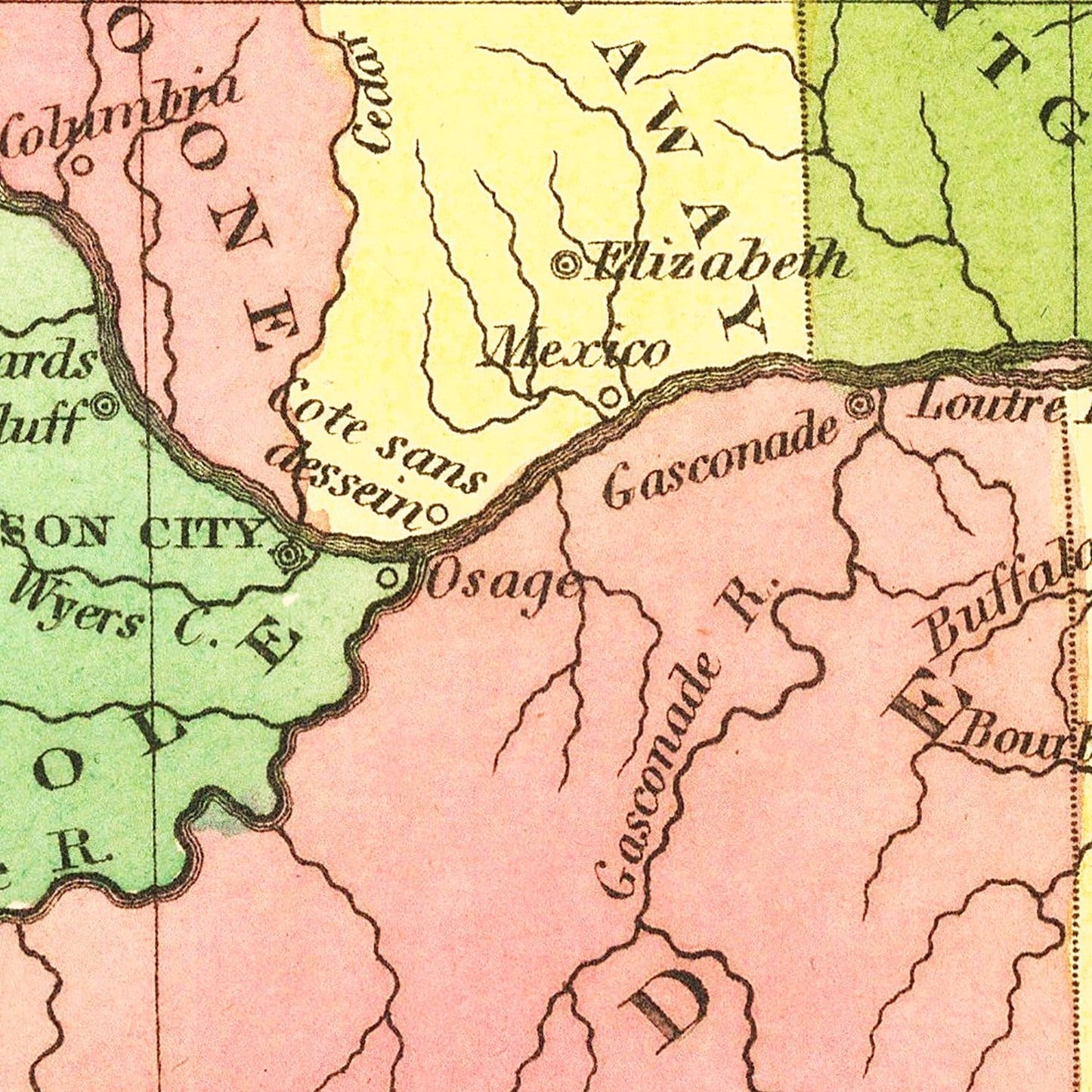 Vintage Map of Missouri, 1824