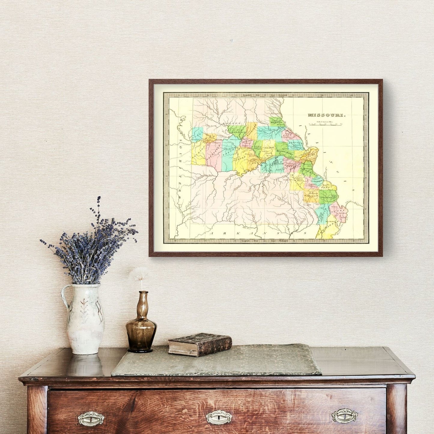 Vintage Map of Missouri, 1836