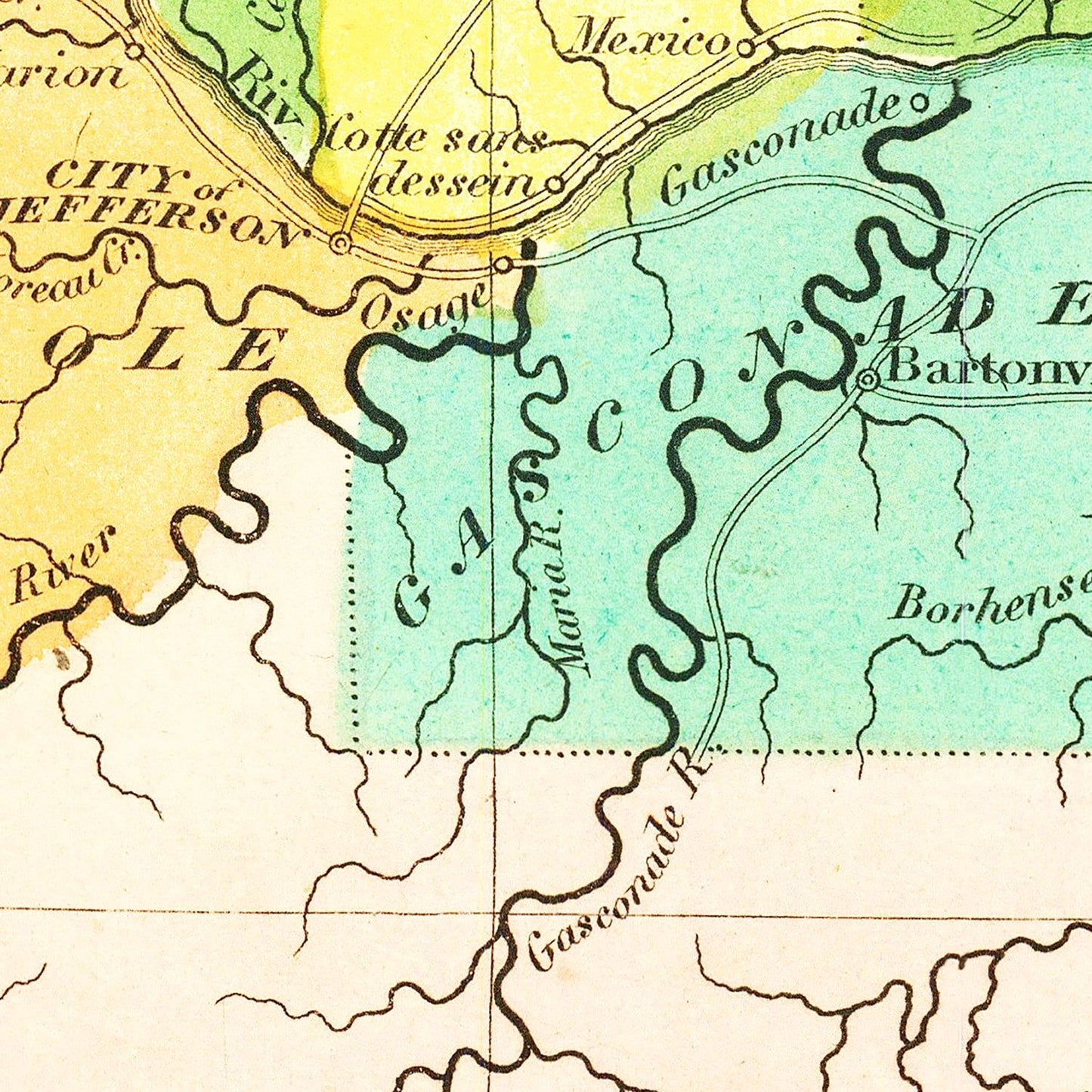 Vintage Map of Missouri, 1836