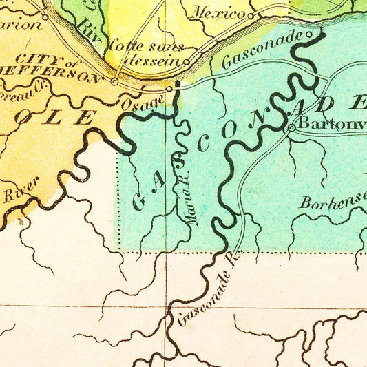 Vintage Map of Missouri, 1836