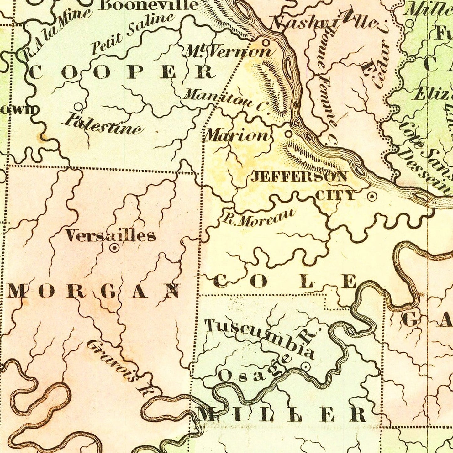 Vintage Map of Missouri, 1838