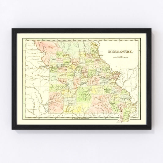 Vintage map of Missouri, 1838