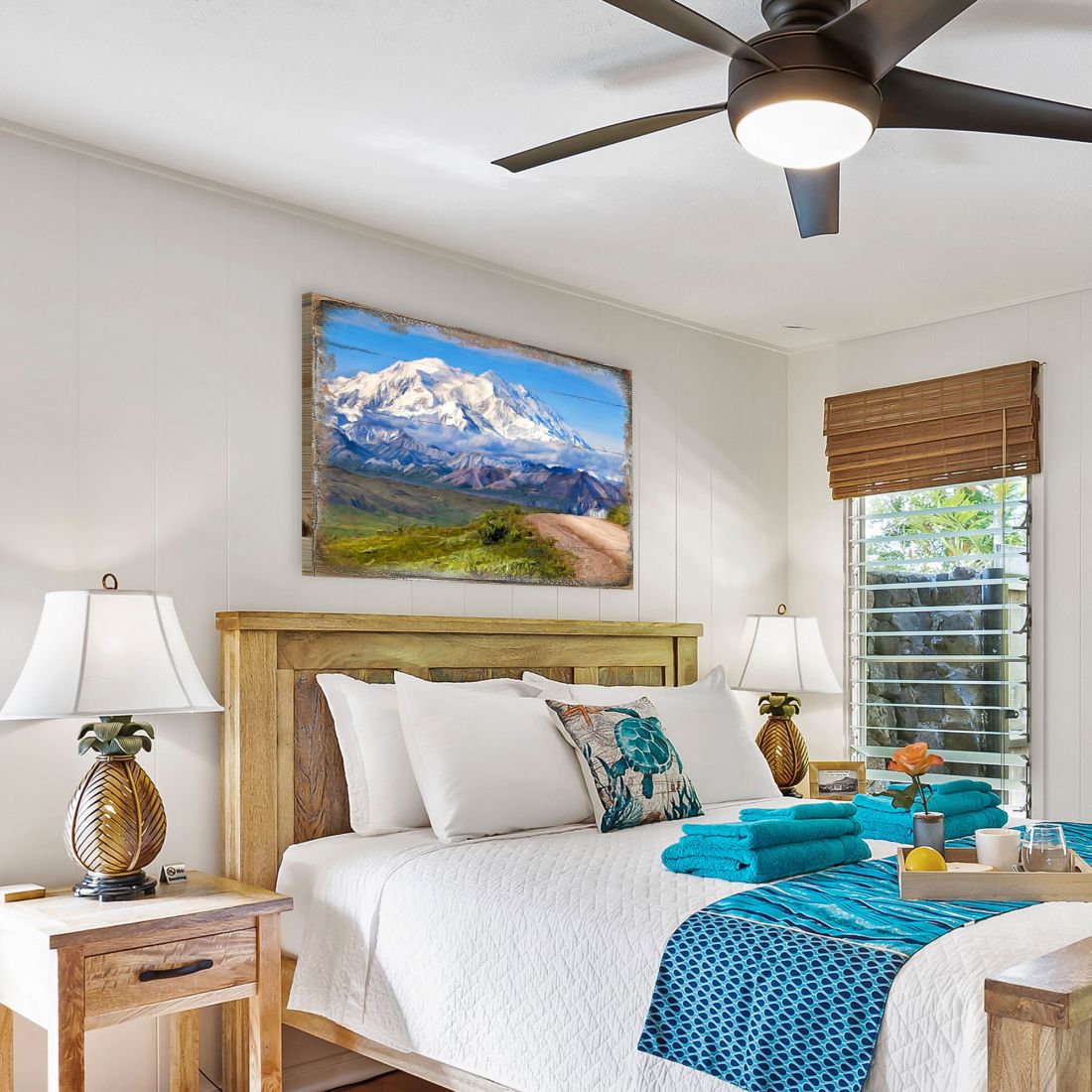 Mountain View Wooden Wall Art - Layered Birch Landscape