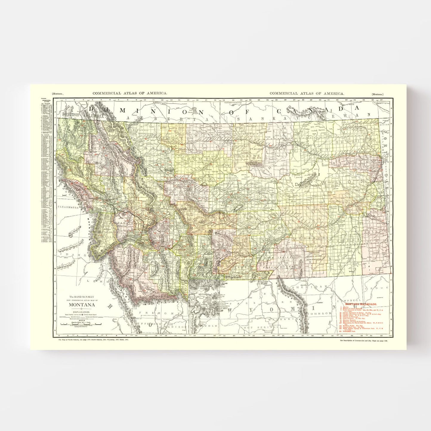 Vintage Map of Montana, 1915