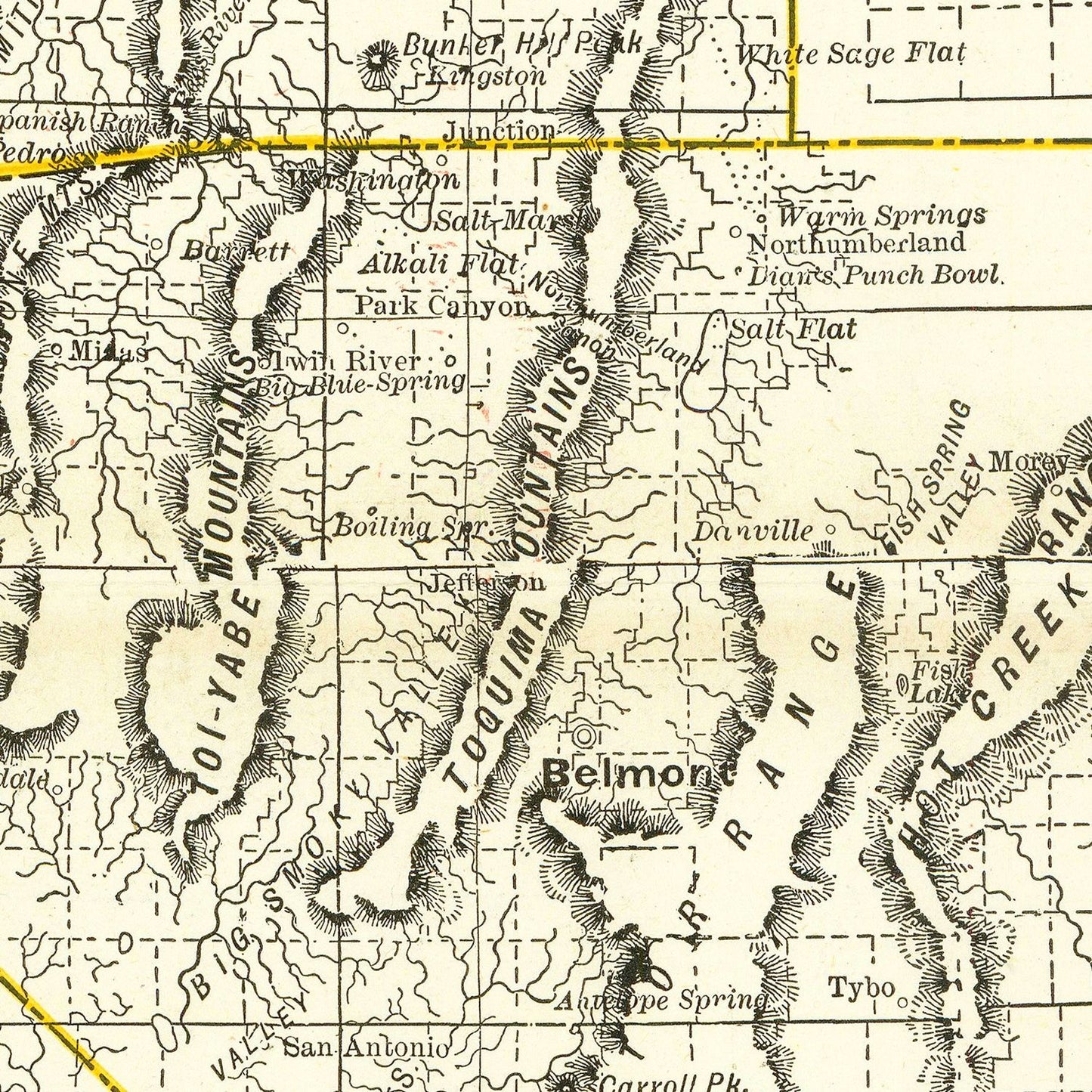 Vintage Railroad Map of Nebraska, 1884
