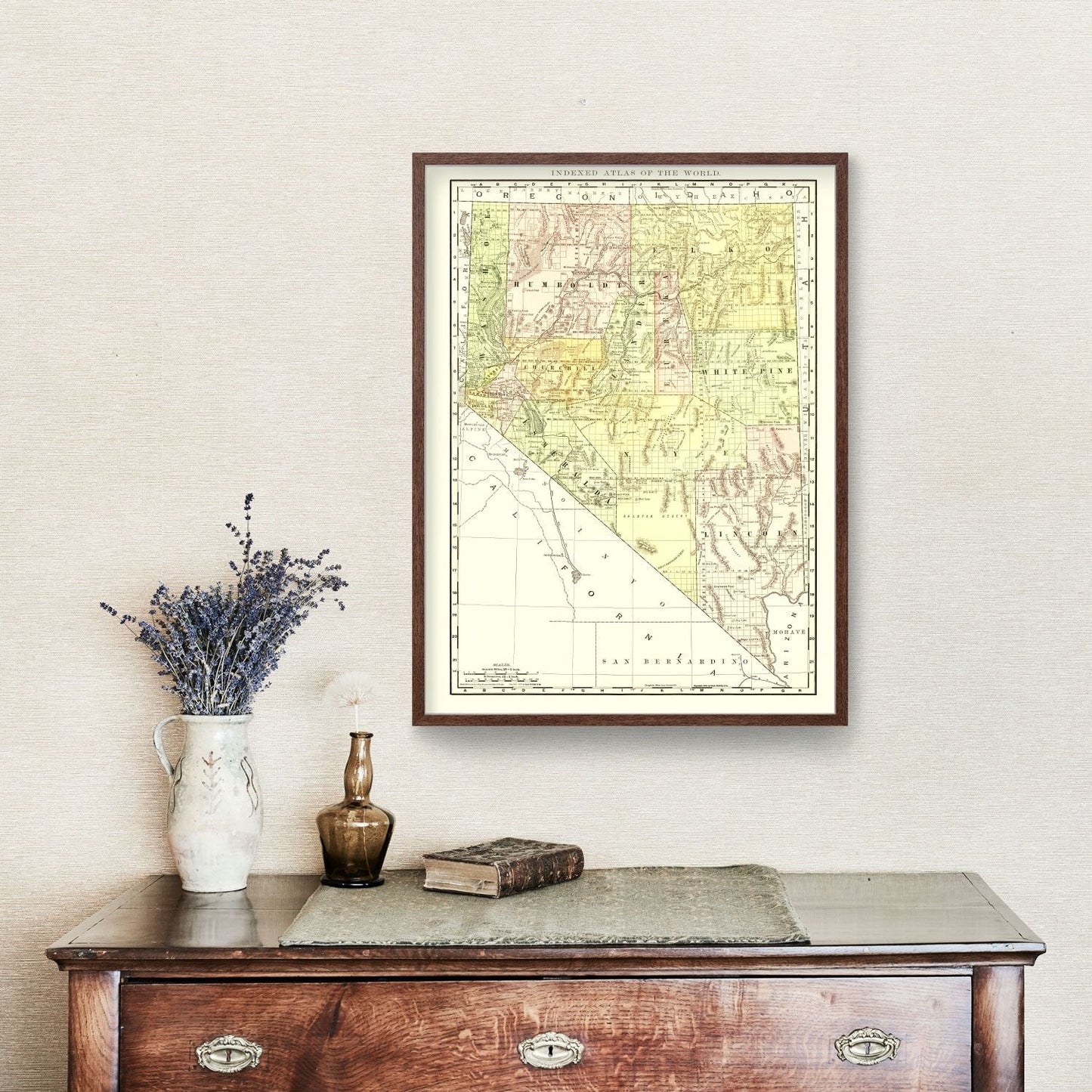 Vintage Map of Nevada, 1902