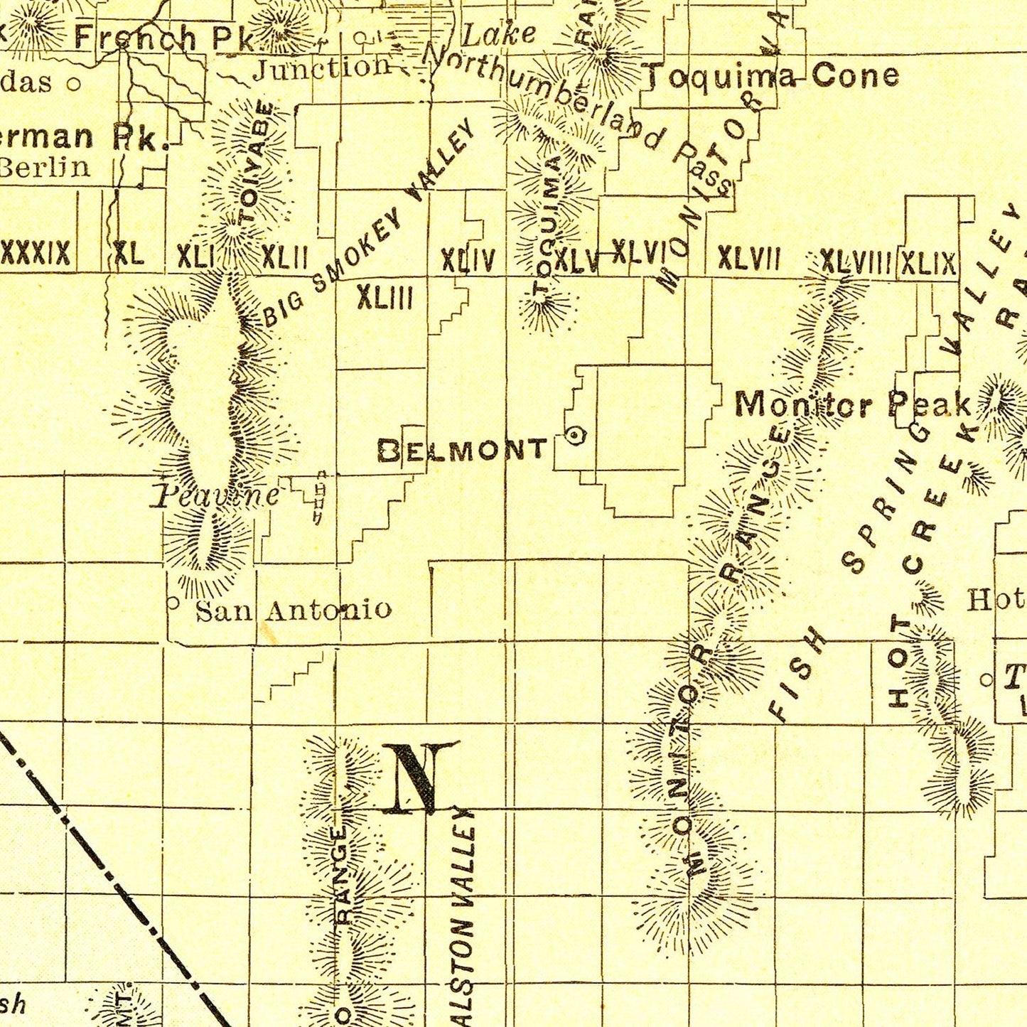 Vintage Map of Nevada, 1902