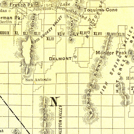 Vintage Map of Nevada, 1902