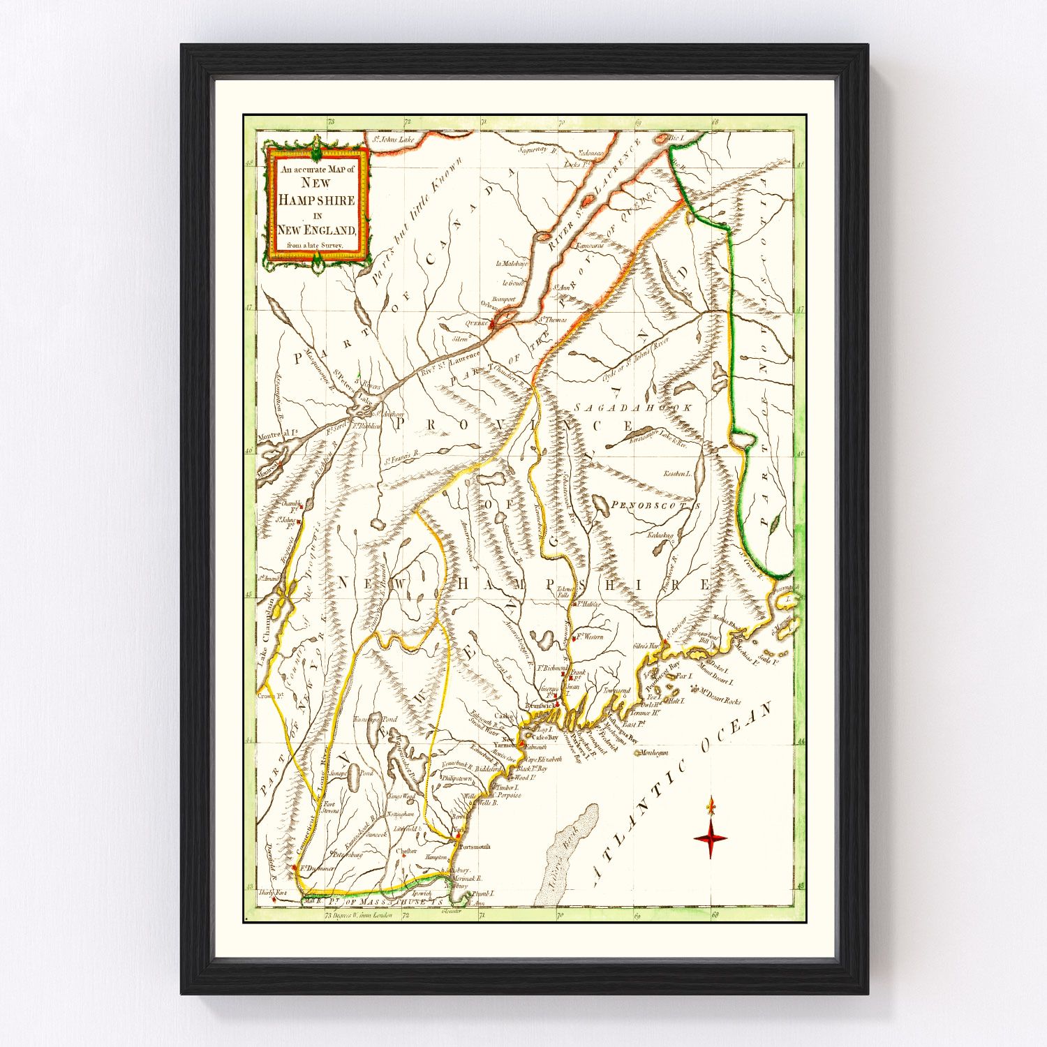 Vintage map of New Hampshire, 1781