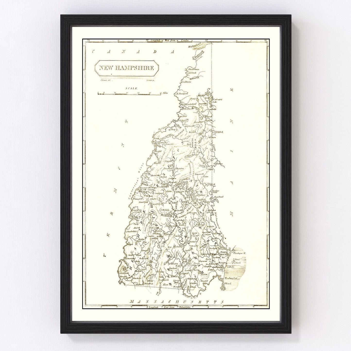 Vintage map of New Hampshire, 1804