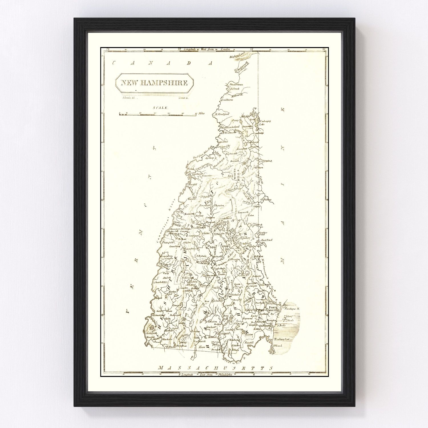 Vintage map of New Hampshire, 1804